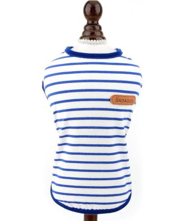 Shop Smalllee Lucky Store: Summer Striped T-Shirt for Small & Medium Dogs | Sleeveless Pet Clothing for Yorkies Chihuahuas & More - Buy Online on GoSupps.com