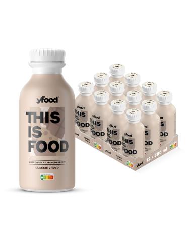 Yfood Drink Classic Choco delicious drinking meal for on the go this is food drink 33g protein 26 vitamins and minerals 12 x 500ml taste chocolate incl. 3.00 Pfand Classic Choco (deposit) 500 ml (12 pack)