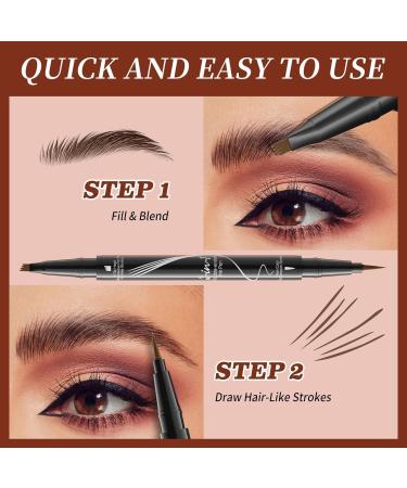 Bulletboard Waterproof Eyebrow Pen Bulletinboard Eyebrow Pen Bulletinboard Brow Pen Buletboard Liquid Eyebrow Pen Microblading Eyebrow Pencil with 4-Fork-Tip and Precise Brush-Tip (Light Brown) - Buy Online on GoSupps.com