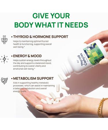 VHC Thyroid Support Supplement for Women & Men Complex with Iodine Selenium B12 Zinc Ashwagandha Non-GMO Capsule Supplements (1) - Buy Online on GoSupps.com