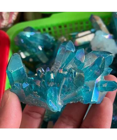 Natural Crystal Rough Blue Angel Aura Crystal Cluster Coating Quartz Cluster StoneHome Decoration Natural Stones Crystal Cluster (Size : 30-45g) - Buy Online on GoSupps.com