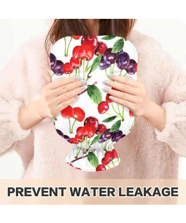 Naanle Red & Blue Cherry Hot Water Bottle with Cover | 1L Pain Relief & Therapy | Ideal for Bed Hands & Feet Warmth | International Shipping - Buy Online on GoSupps.com