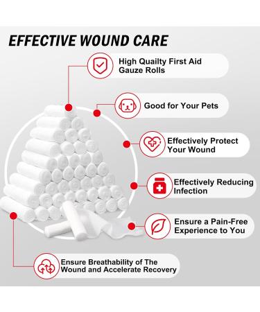 240 Pack Premium Rolled Gauze Bandages - 4x4.1 Yards Individually Wrapped Breathable First Aid Supplies for Wounds - Medical Supplies - Buy Online on GoSupps.com