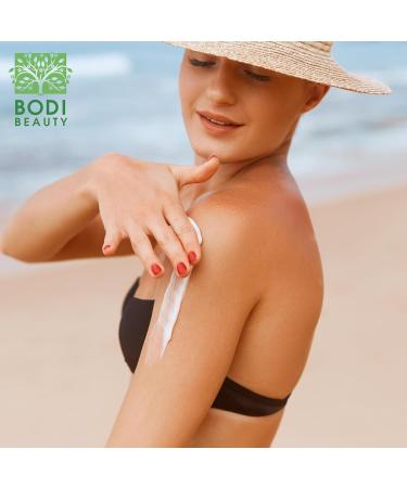 BODI BEAUTY Sunscreen SPF with Coenzyme Q10 Vitamin A Vitamin D Panthenol Tahitian Monoi Oil Cocoa Butter & Shea Butter Body Care SPF Skincare 150ml (SPF 50 150ml) - Buy Online on GoSupps.com