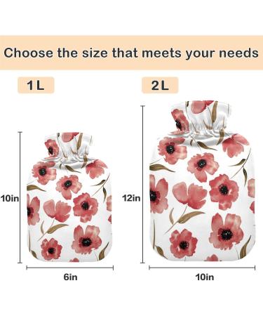 Shop Naanle 2L Hot Water Bottle - Poppy Flowers | Pain Relief for Menstrual Cramps & Heat Therapy | Large Transparent Design - Buy Online on GoSupps.com