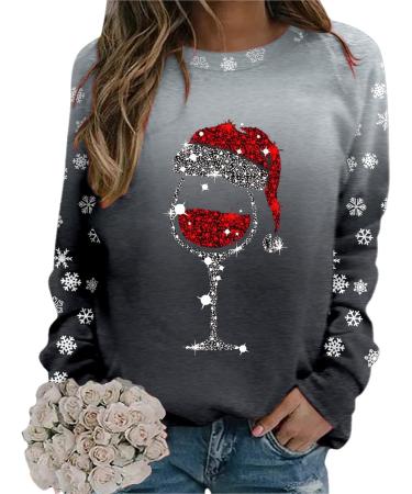Womens Christmas Sweatshirt Cute Snowman Penguin Print O-Neck Raglan Top - Comfy Warm Xmas Jumper | XXL - Buy Online on GoSupps.com