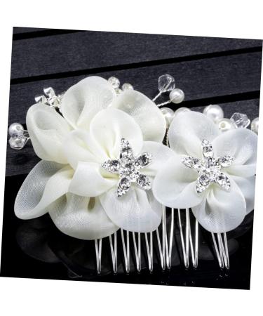 Didiseaon Wedding Headpiece for Bride Comb for Bridal Flower Hair Comb Wedding Hair Comb Decor Combs Hair Comb for Women Hair Comb for Bride Rhinestone The Flowers White Women's - Buy Online on GoSupps.com