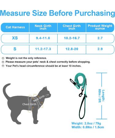PetBonus Adjustable Cat Harness & Lead Set - Escape Proof Kitten Vest - Breathable & Reflective - Turquoise (Small) - Buy Online on GoSupps.com