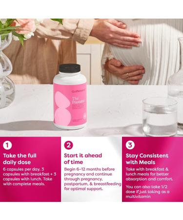 GutPersonal The Prenatal Supplement Alleviates Morning Sickness and Contains Essential Nutrients Formulated to be The Complete Prenatal and Postnatal Support - 180 Capsules - Buy Online on GoSupps.com