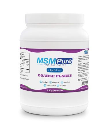 MSMPure Coarse Powder Flakes Organic Sulfur Crystals 99.9% Pure Distilled MSM 1 kg