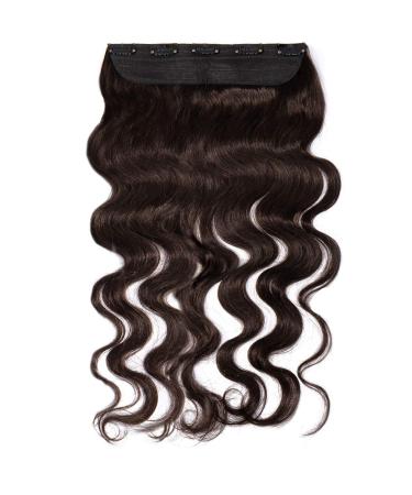 Clip in extensions real hair curly - remy real hair hair part 1 tress with 5 clips hair extension 55cm -100g ( #2 dark brown) 55 cm (100 g) #2 dark brown (corrugated) - Buy Online on GoSupps.com