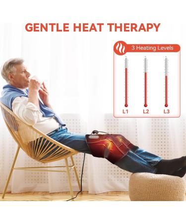 Snailax Heated Knee Massager - Pain Relief 3 Heat Levels & Vibration Modes Arthritis Knee Wrap Leg Massager (Not Cordless - Buy Online on GoSupps.com