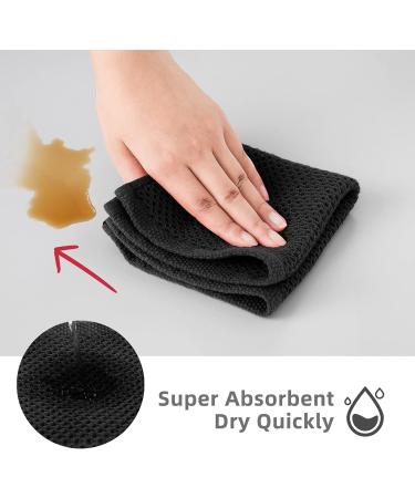 SFTXEY 100% Cotton Kitchen Dish Cloths 10-Pack Waffle Weave Dish Towels Ultra Soft Absorbent Quick Drying for Kitchen Towels Set Dish Rags 12x12 Inches(Black) Black 12 in x 12 in - Buy Online on GoSupps.com