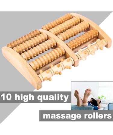 Premium Wooden Foot Massage Roller | Stress Relief & Relaxation Device for Home & Office - Buy Online on GoSupps.com