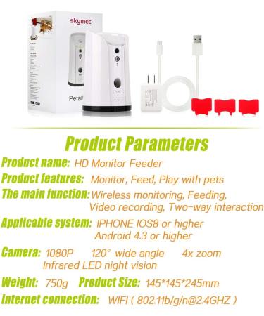 SKYMEE SM-02 Dog Camera Treat Dispenser | Two-Way Audio, Night Vision, Alexa Compatible - Buy Online on GoSupps.com