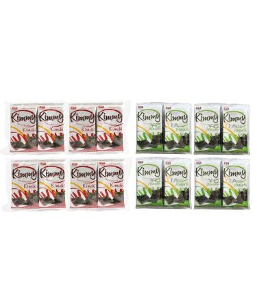 Dongwon Snack seaweed with wasabi 8x and kimchi flavor 8x.