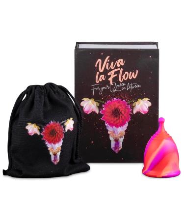 Period Cup - Best Reusable Menstrual Cups for Women Period Care - Premium Medical Grade Soft Silicone - Comfortable Fun Designs - Up to 12 Hours Protection - Leak Free (Size A)