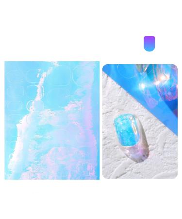 Holographic Manicure DIY Aurora Ice Cube Nail Stickers Self-Adhesive Decals(01) Style01