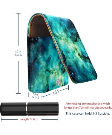 Buy Travel Lipstick Organizer Case - Portable Makeup Bag with Mirror | Blue & Green Galaxy Design - Buy Online on GoSupps.com