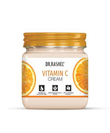 DR.RASHEL Vitamin C Cream For Men & Women With Goodness Of Orange Extract & Glycerin Hydrating & Moisturizing Facial Cream Soothing & Cleansing Facial Cream For All Skin Types - 380 ml / 12.84 Fl Oz