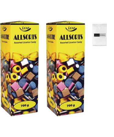 Value Bundle: Leaf Allsorts Licorice Candy Tower - Candy Bulk - All Sorts Black Licoice Candies - Licorice Candy Mix - Bulk Candy - Christmas Candy - Custom Value Bundle Package of 2