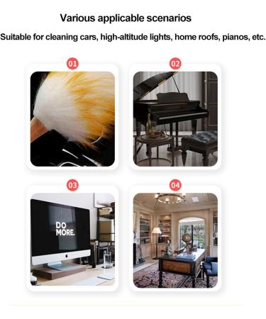 FCSHFC Dusters with Extension Pole Home Dusters for Cleaning Woolen Flexible Head Anti-Static Feather Duster for Window Blind Air Conditioner Vents Fans(Pink) - Buy Online on GoSupps.com