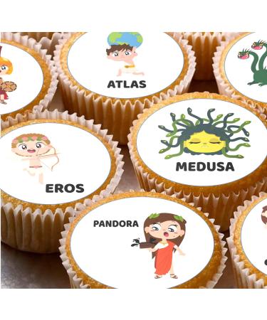 Greek Gods 24 pre-cut edible party decorations Wafer Paper Cupcake Topper Cake