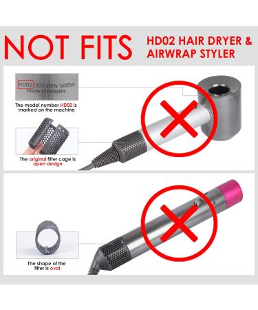 Upgraded Magnetic Hair dryer Filter Cover Compatible with Dyson Supersonic HD01 HD03 HD08 HD15 Models Hair Dryer Filter Cage Spare Parts (Metallic Gray) - Buy Online on GoSupps.com