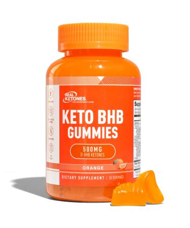Real Ketones Exogenous Keto BHB Gummies for Rapid Ketosis Keto Diet Support Orange Flavor 30 Servings