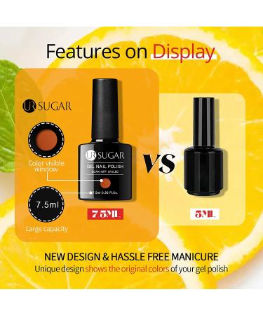 UR SUGAR Fall Gel Nail Polish Set - 6 Autumn Colors Maple Pumpkin Red Orange Glitter Kit for Thanksgiving & Halloween Gifts - Soak Off Nail Art Manicure Set for Women - Autumn Maple 6 Count - Buy Online on GoSupps.com