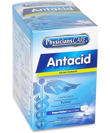 Buy PhysiciansCare Antacid Heartburn Medication - 2 Tablets per Packet Box of 50 | Fast International Shipping - Buy Online on GoSupps.com