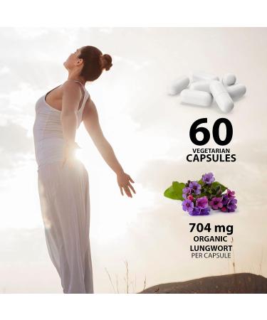 Herboxa Lungwort Lung Support Supplement - Clear Lungs & Detox Capsules - Lung Cleanse for Health & Revitalization - 60 Vegan Capsules - Buy Online on GoSupps.com