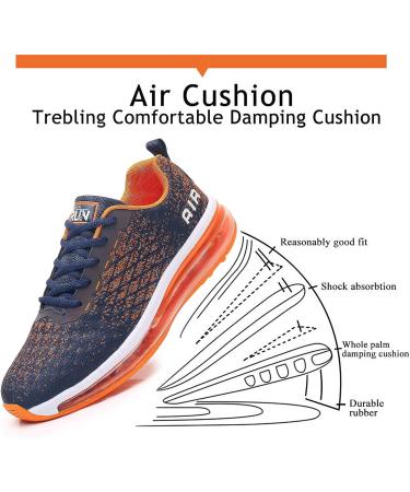 Azooken Men's Tennis Shoes | Breathable Lightweight Sports Footwear - Size 10 Orange - Buy Online on GoSupps.com