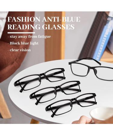 LUFF 4Pcs Anti-Blue Ray Reading Glasses | Portable Ultralight 2.75X Full Frame Readers - Black - Buy Online on GoSupps.com