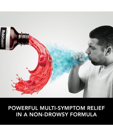 Robitussin Adult Maximum Strength Severe Multi-Symptom Cough Cold + Flu - 8 fl. oz. Bottle, Raspberry Mint Flavor - Buy Online on GoSupps.com