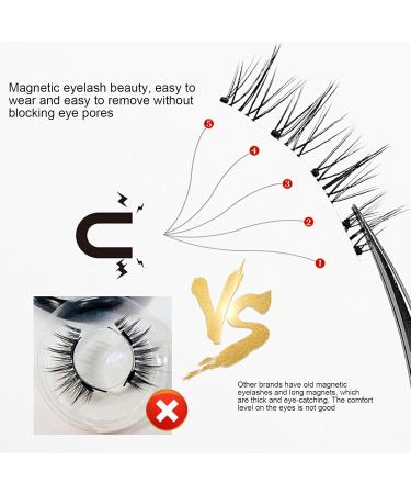 2 Pairs Magnetic Lashes With Applicator | Magnetic Eyelashes Natural Look With Applicator | Reusable Magnetic Eyelashes Extensions | False Eyelashes Magnetic | Magnetic False Lashes | Magnetic Lash - Buy Online on GoSupps.com