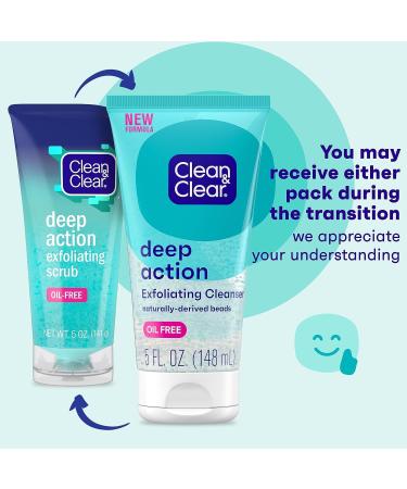 CLEAN & CLEAR Deep Action Exfoliating Scrub Oil-Free 5 oz (8 Pack) - Buy Online on GoSupps.com