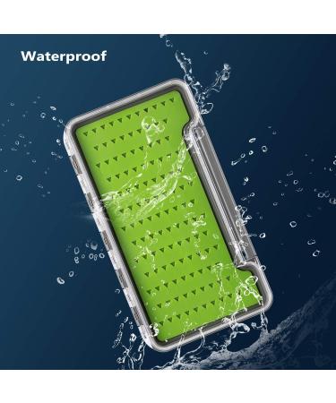 Bassdash Waterproof Fly Box - Single/Double Sided Fishing Flies Storage - Silicone Slits Insert - 7.4x4.1x0.7 - Type 8-12 - Buy Online on GoSupps.com