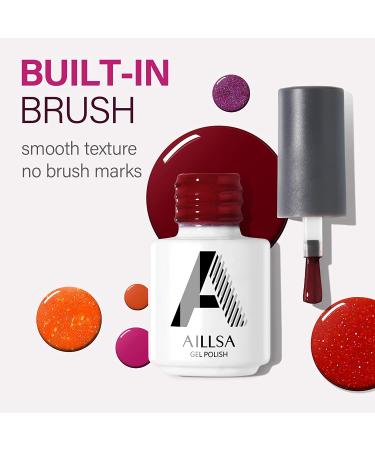 AILLSA Red Glitter Gel Nail Polish Set - 8 Colors for 2022 Spring Summer | Soak Off UV Gel Polish Kit for Nail Art Manicure - Perfect Holiday Gift for Women & Girls - Buy Online on GoSupps.com
