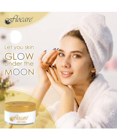 Flocare Skin Brightening Night Moisturising Cream. Deep Hydration Radiant & Glowing Skin with even Skin Tone. Vitamin C E Olive Oil Mulberry Extract & Green Tea Extract Enriched. 50 g - Buy Online on GoSupps.com