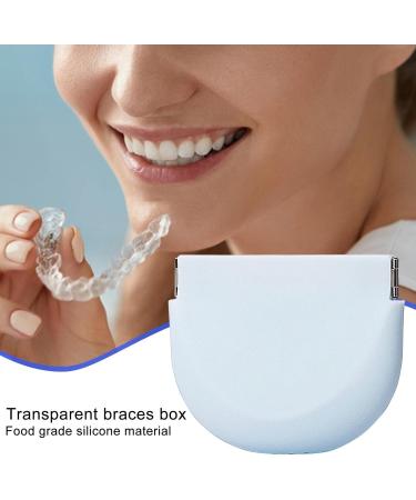 Portable Silicone Case for Artificial Teeth - Slim Food-Quality Retainer Cleaning Container - Night Protection Travel Case - Light Blue - Buy Online on GoSupps.com