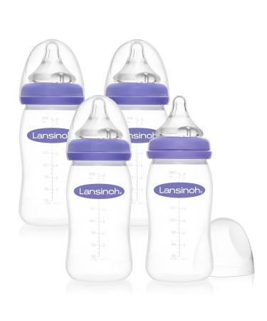Lansinoh baby bottle set - baby bottle (plastic) with NaturalWave teat size M 240 ml 4 pieces