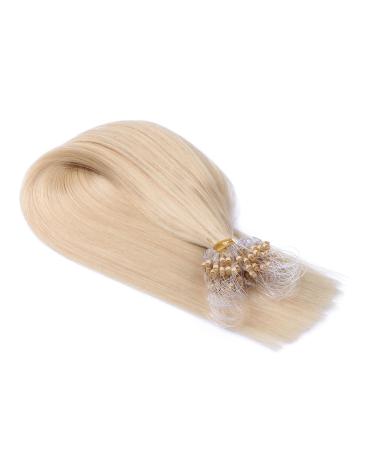 Micro -Ring/Loop Hair Extensions (#613 - Clear light blond - 60 cm - 25 strands - 0.5g) 100% Remy real hair hair extension micro ring remy quality very easy to use - by hair -professional 25 strands - 60cm - 0.5g (Total 12.5g)