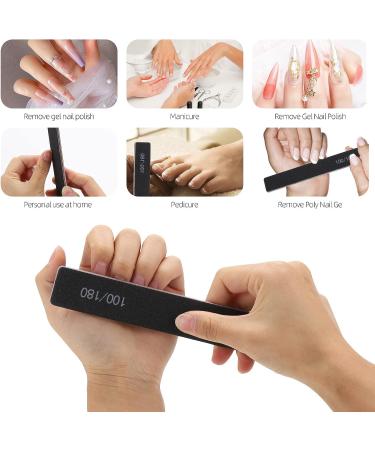 25 Pcs Professional Black Nail Files for Acrylic Nails - 100/180 Grit Emery Boards - Double Sided Buffering Files - Buy Online on GoSupps.com