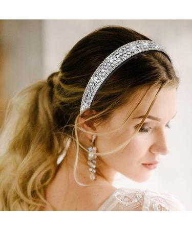 Sibba Rhinestone Wide Hair Band - Bridal Wedding Fashion Headpiece - Buy Online on GoSupps.com