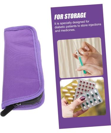 JEWEDECO Insulin Cooler Pack - Travel Storage Rack for Medications | Diabetic Insulin Cooler Case - Washable & Insulated | Purple 20x7cm - Buy Online on GoSupps.com
