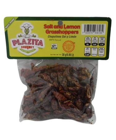 Chapulines Oaxaca (grasshoppers) - Gourmet edible insects from Oaxaca Mexico 30 G - 1.06 Oz (Salt and Lemon)