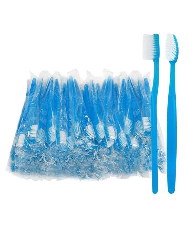 Blue Handle Toothbrushes Individually Wrapped Multipack Disposable Toothbrushes for Hotel Travel (20) - Buy Online on GoSupps.com