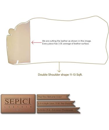 Sepici Full Grain Veg Tan Single Shoulder (Craftsman Grade) - 2.5-4 ft | High Quality Leather for Craftsmen - Buy Online on GoSupps.com