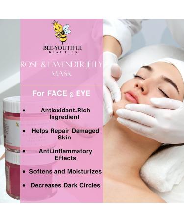 Rose & Lavender Jelly Face/Under Eye Mask | Brightening & Nourishing Skin Treatment | Natural Rose Water & Bee Pollen | 1 OZ - Buy Online on GoSupps.com